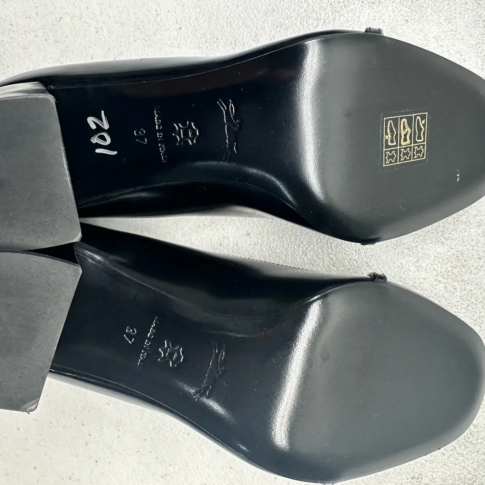 Longchamp Black Heels with Silver Accents size 37